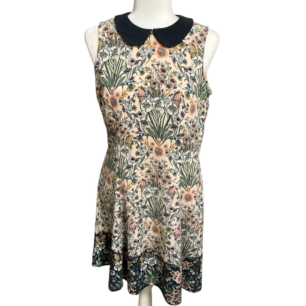 Floral Sleeveless Dress with Collar